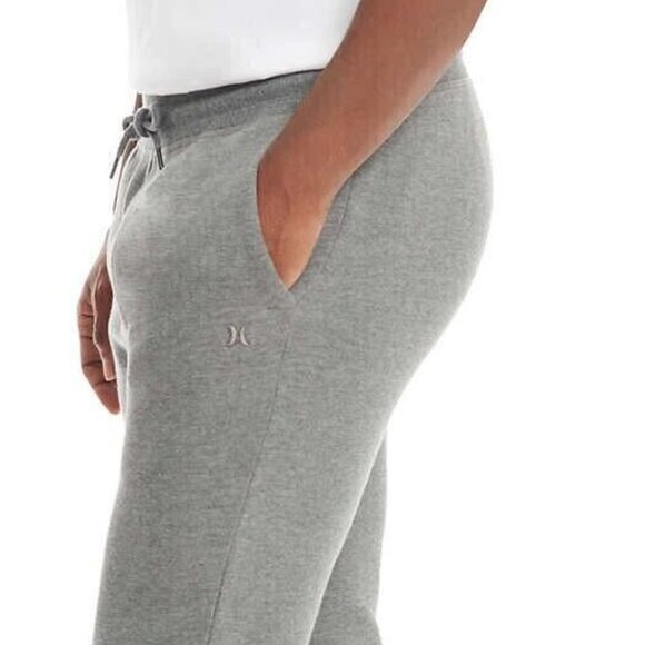 New Hurley Jogger Pant Men's Size XXL Grey Slim Fit Soft Fleece Drawstring - Picture 8 of 16